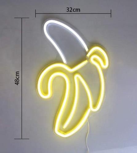 Neon verlichting - Banaan - Geel sfeerlicht