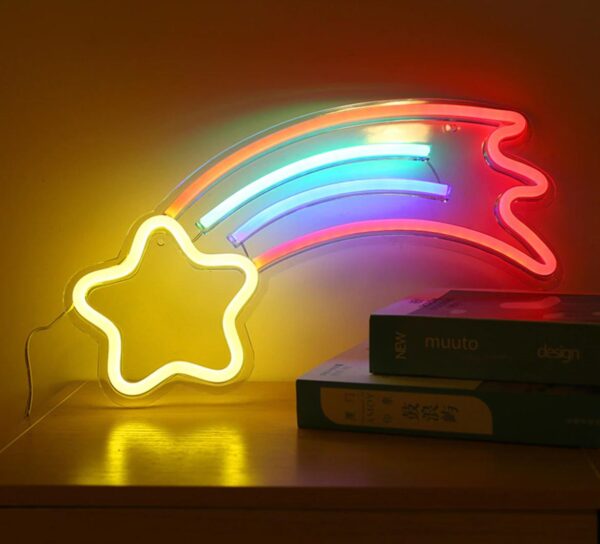 Neon verlichting – Regenboog Ster – Sfeerlicht