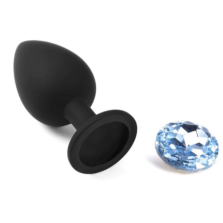 Siliconen Buttplug - Blue Diamond