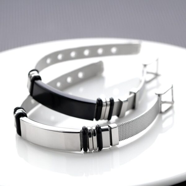 Gegraveerde Armbanden - Mannen Armband Met Stalen Band