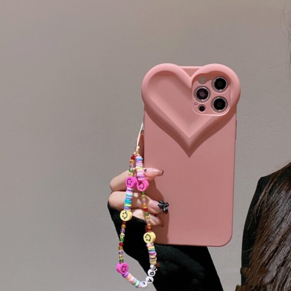 3D Hartvormig iPhone-hoesje Met Ketting - Telefoonhoesje