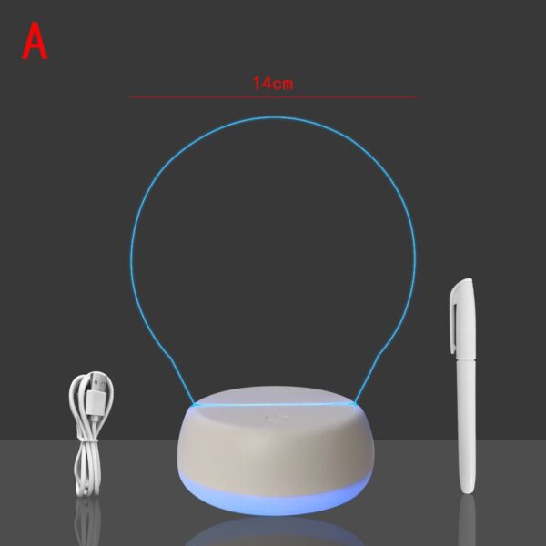 3D LED Herschrijfbare Nachtlampje - Zacht Licht Bureaulamp - White Base